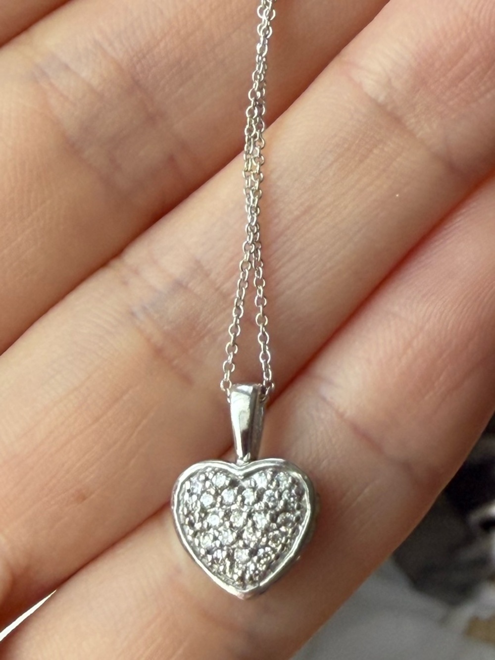 14k Diamond Heart Pendant Necklace